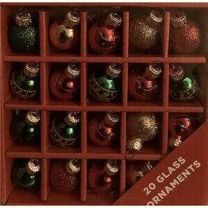 Happy Holiday 25mm Mini Glitter Ornament 20 Count